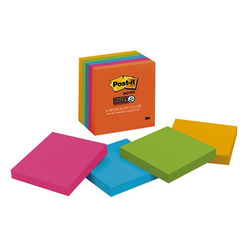 BLOCK POST IT ADHES. 3M 3X3″PAQ.5 U. 654 COLS. BALI.R/JANEIRO