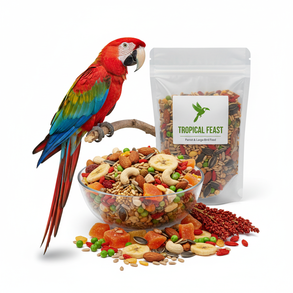 Alimento para loros y aves tropicales